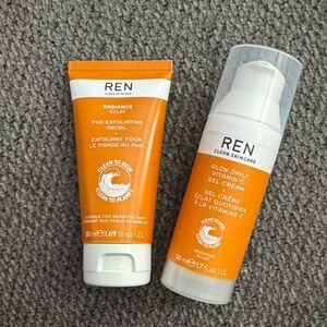 NWT- REN Clean Skincare Exfoliating Facial and Vitamin C Gel Cream Set